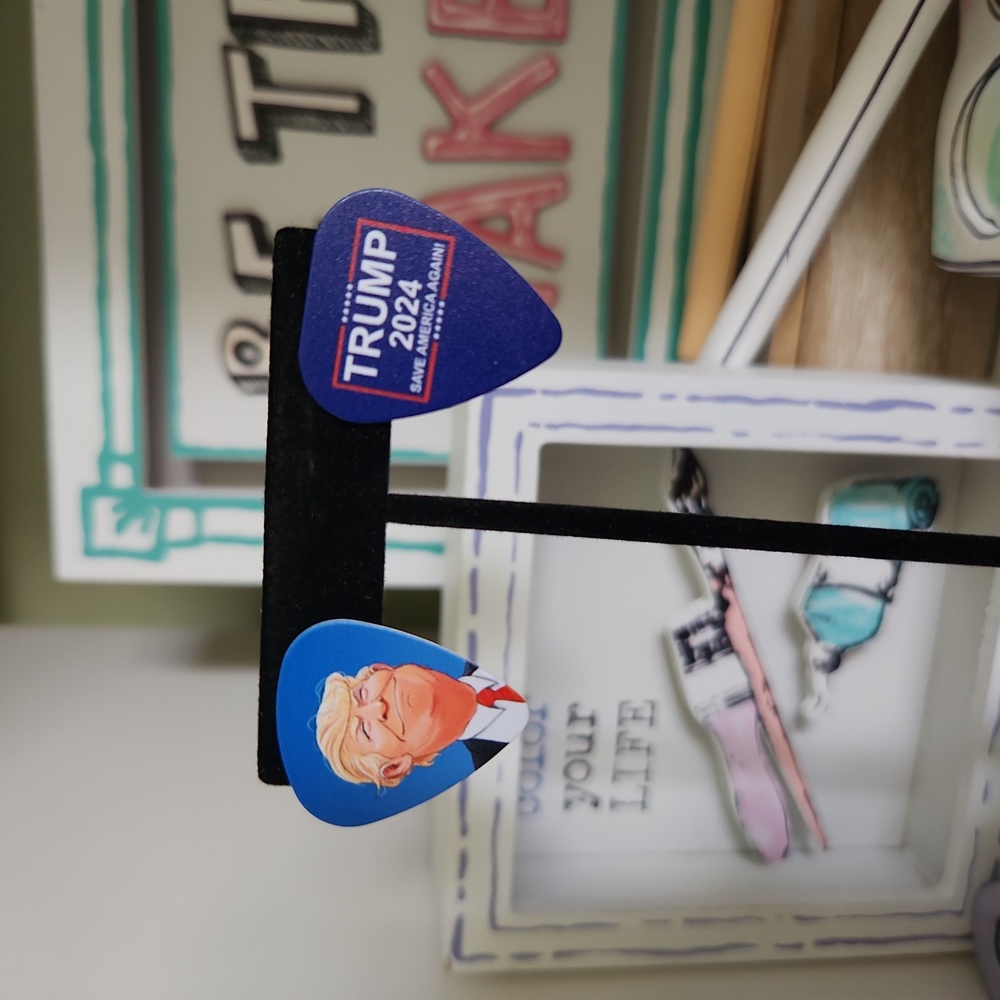 Guitar Pick Earrings Trump 2024
